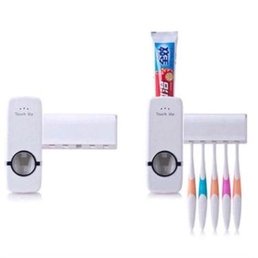 Imagem de Kit 2 Dispenser Aplicador Pasta Dente Suporte Escova Dental - Equipe