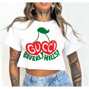 Imagem de Cropped manguinha cereja guarana - loja dinka, M, BRANCO