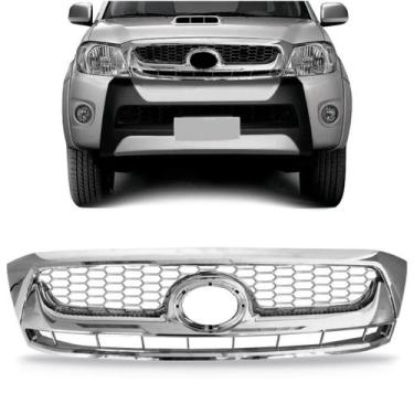 Imagem de Grade Radiador Hilux Srv 2009 2010 2011 cromada e tela preta - SP ACES