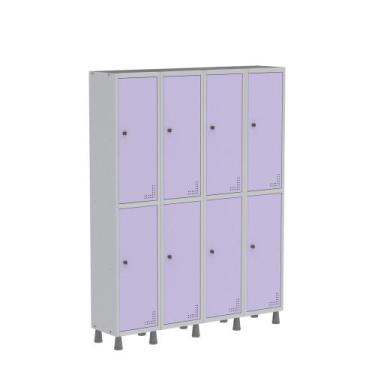 Imagem de Armário Guarda Volume Locker Roupeiro  de Aço 4 Vãos 8 Portas GR304/8 