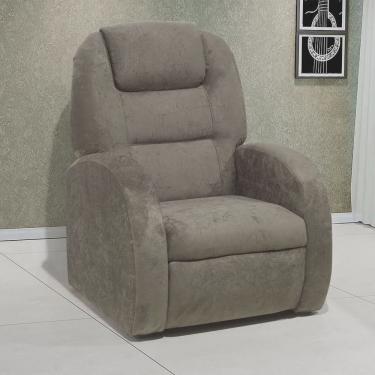Imagem de Poltrona Reclinável Civic Suede Marrom Matrix - Móveis Leartam