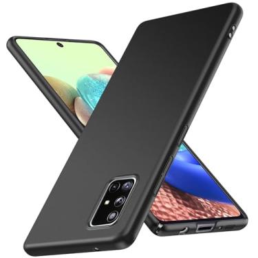 Imagem de JUNAUTTB Capa para Samsung Galaxy A71 5G ultrafina fosca PC capa protetora rígida, com proteção para lente de câmera, capa de telefone simples durável slim fit 6,7 polegadas preta JUS13-23