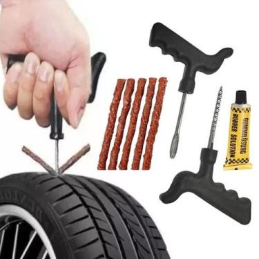 Imagem de Kit Reparo Conserto Pneu S/ Câmera 5 Macarrões Carro Moto - NAVY+PRO, 