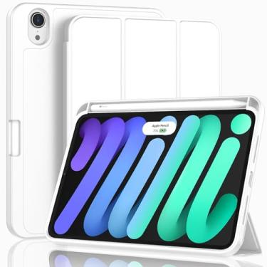 Imagem de ZryXal Para Ipad Mini 7 Case A17 Pro 2024/Ipad Mini 6 Case 2021 8,3 Polegadas Com Suporte Para Lápis, Ipad Mini 7ª/6ª Geração Case Com Parte Traseira De Tpu Macio E Suspensão/Ativação Automática, Br