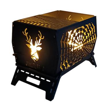 Imagem de SZITW Suporte de fogueira portátil fogão a lenha fogão aço carbono dobrável fogão a lenha para cozinhar ao ar livre acampamento piquenique mochila caminhadas