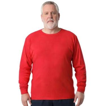 Imagem de Camisa Uv +50 Manga Longa Plus Size - Genérico, Vermelho, G4