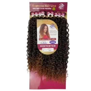 Imagem de Cabelo Cacheado Fibra de Proteína 330g Ser Mulher Supreme Hair Modelo Pamela 75cm Textura Natural Fibra Bio Vegetal Macia Sem Brilho Resistente ao Calor Sem Embaraços (T1B/30 Preto/Loiro Escuro)