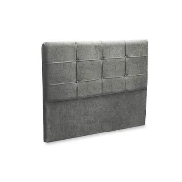 Imagem de Cabeceira London 1,60 Suede Amassado Cinza - JS Móveis
