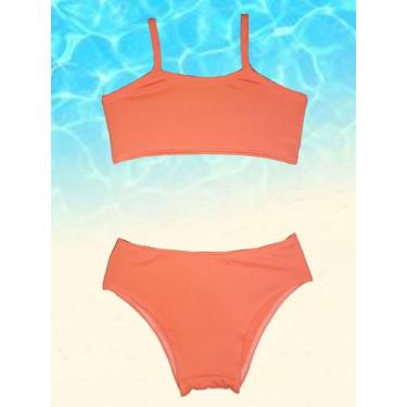 Imagem de Biquíni Infantil Laranja Neon - Pequeno Céu, Laranja, 4