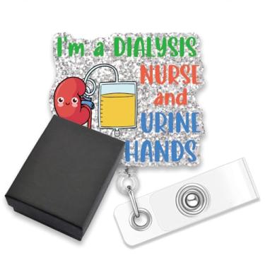 Imagem de AGMDESIGN Carretel de crachá engraçado I'm A Dialysis Nurse and Urine Good Hands, Urology Retrátil para Enfermeira Renal, Enfermeira em Diálise, Urologista, Técnica em Diálise, Especialista em Rim
