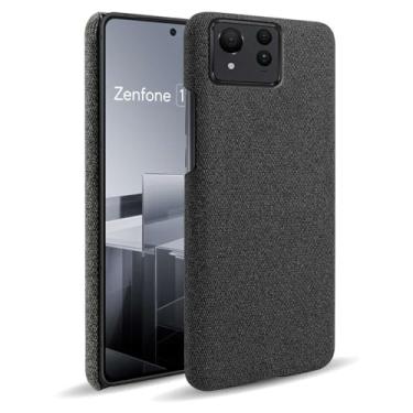 Imagem de Capa para ASUS Zenfone 11 Ultra,Capa desenhada em lona,Case Protetora Ultrafina com Empunhadura Macia,Design em Tecido Antichoque e Antiarranhões-Black