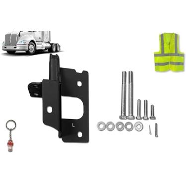 Imagem de KOZAK Suporte (56459618L) Lado esquerdo do motorista serve para para-choques de plástico compatível com Kenworth T680 2013-2021 Inclui logotipo, chaveiro e colete refletivo
