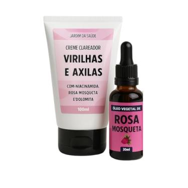 Imagem de Creme Clareador de Virilhas e axila + óleo de Rosa Mosqueta 100% Puro 30ml