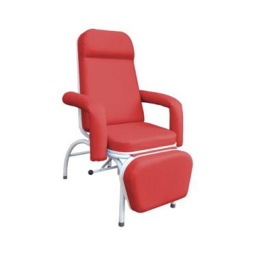 Imagem de Poltrona Reclinável Hospitalar Descanso Comfort Vermelha - Metal Solut