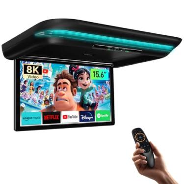 Imagem de XTRONS Reprodutor De Som Automotivo Motorizado De 15,6 Polegadas, Tela Ips Fhd 8K, Monitor Android Para Teto De Carro, Alto-Falantes Estéreo Integrados, Monitor Automotivo Com Abertura Automática,