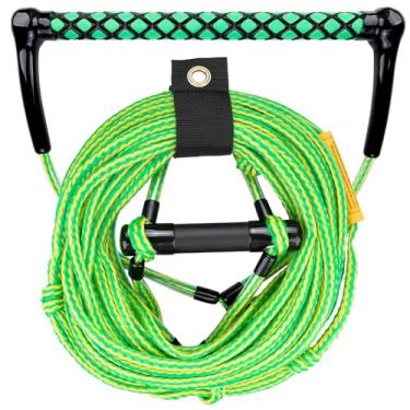 Imagem de Obcursco Corda de wakeboard, cordas de esqui aquático de 1,8 m com alça de EVA. Ideal para esqui aquático, wakeboard, kneeboard (70 pés, verde e amarelo)