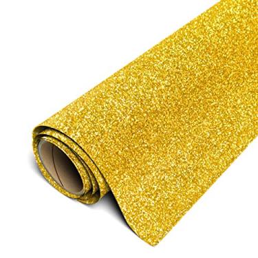 Imagem de Siser Glitter HTV rolo de 30,48 cm x 91,44 cm - vinil de transferência de calor para ferro, Dourado
