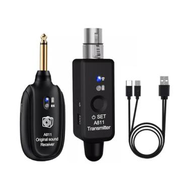 Imagem de Microfone sem fio receptor receptor XLR Auto Pair Max 30M alcance disponível para gravador sistema PA Mixer