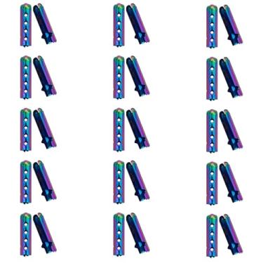 Imagem de Aglets para cadarços de metal com pontas de cadarço para substituição de reparo de tênis e extremidades de cadarço para moletons com cordão, Arco-íris, 0.165x0.91'' (4.2x23mm)-15 PCS