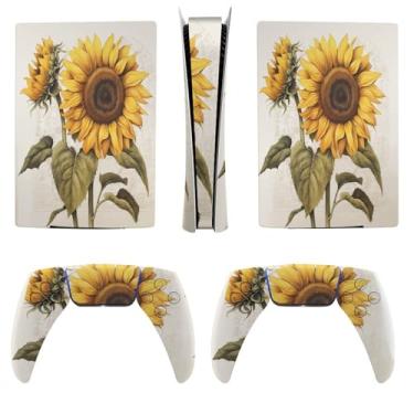 Imagem de Buyidec Girassol vintage para PS5 Skin Console e Controlador Acessórios Capa Skins Anime Vinil Capa Adesivo Conjunto Completo para Playstation5 Versão Digital