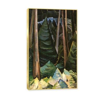 Imagem de NHLDZYH Moldura de ouro. Impressões em tela famosas, (Old and New Forest) de Emily Carr, quadros de pinturas famosas, impressão quadros abstratos sobre tela. 50x85cm