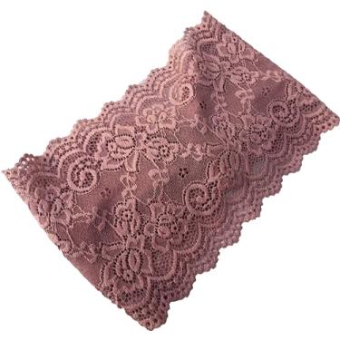 Imagem de Oyabridal Faixas De Renda Largas 6'' Para Mulheres, Cobertura Cabeça Igreja (Rosa Empoeirado)