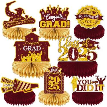 Imagem de yinupet 8 Peças De Enfeites Mesa Em Formato Favo Mel Para Decoração Festa, Suprimentos A Turma 2025, Centro Formatura, Dourado (Marrom)