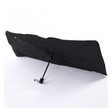 Imagem de Protetor Solar para Para-Brisa Automotivo, Design Guarda-Chuva, 135 x 80 cm, Preto e Prata
