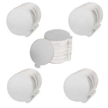Imagem de SENJEOK 500 Unidades De Mini-Placas Prateadas 3,5", Redondas Papelão, Bases Para Cupcakes, Base Mousse, Expositor Sobremesas