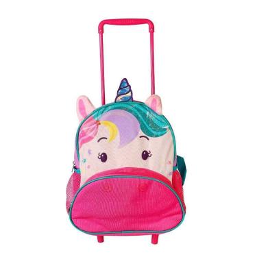 Imagem de Mochila Infantil Unicórnio Com Rodinhas E Alça Retrátil Roxa