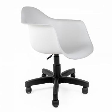 Imagem de Cadeira de Escritório Secretária Office Preta e Branca - Mobly