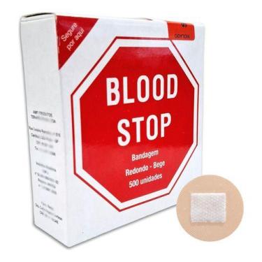 Imagem de Curativo Blood Stop Bege 500un Bandagem Pós Coleta Amp