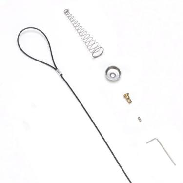 Imagem de TIBEGOLD Puxador de cabo de trava de portão, puxador de cabo acionado por mola, abridor de portão preto ajustável de 5 a 15 cm, compatível com travas Vatious Gate para portão de cerca de madeira, 1