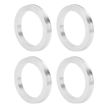 Imagem de INFINAUTO Anéis centralizados no cubo da roda do carro OD 75,1 mm para ID 58,1 mm eixo central de rodas amortecedores Hubrings liga de alumínio tom prata durável