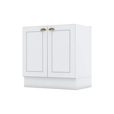Imagem de Balcão Modulado 80cm 2 Portas Emily Henn (sem Tampo), Branco Fosco