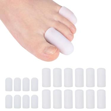 Imagem de 20 peças de protetores de dedo em gel – Biqueira de silicone durável, capa protetora de almofada para mulheres e homens, alivia unhas encravadas, dedos martelados, calos, bolhas, calo, 8S + 12M