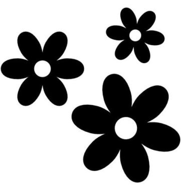 Imagem de Kit 3 Apliques Mdf tres flores Quadro Decoração c/ fita dupla face apl