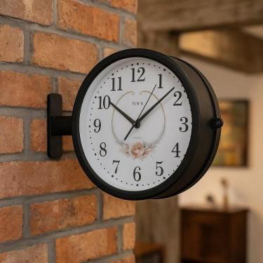 Imagem de Relógio Decorativo Dupla Face Vintage Preto Luxo de Parede - Yeet