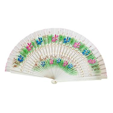 Imagem de Dynwave Ventilador de mão dobrável multiuso para presente de apresentação de fotos, Branco