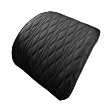 Imagem de Travesseiro De Pescoço De Carro Em Couro PU, Suporte Lombar, Espuma De