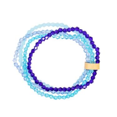 Imagem de NUZUJX 4 peças/conjunto de pulseiras elásticas boho coloridas empilháveis com contas de cristal modernas bijuterias de fantasia presentes de dia das mães para mulheres, One Size, Sem Pedra Preciosa