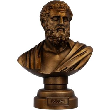 Imagem de Estátua Busto Sófocles - Dramaturgo Grego (Cor Cobre Antigo)
