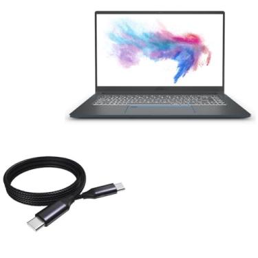 Imagem de Cabo MSI Prestige 15, BoxWave [Cabo PD DirectSync (90 cm) – USB-C para USB-C (100 W)] Cabo trançado de 90 cm para carregamento e sincronização para MSI Prestige 15 – Preto