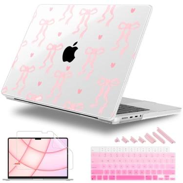 Imagem de Lepeoac Para MacBook Pro 14 polegadas 2024 2023 2022 2021 versão M4 A3112 A3401 A3185 M3 A2918 A2992 M2 A2779 M1 A2442 Pro/Max Chip, capa rígida de plástico com capa de teclado, arco