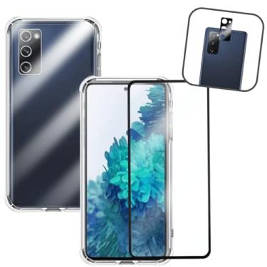 Imagem de Kit Capinha AntishockTransparente + Película de Vidro 3D + Protetor de Lente para Galaxy S20 FE