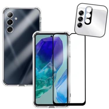 Imagem de Kit Capa Anti Impacto, Película de Vidro 3D, Protetor de Lente para Samsung Galaxy M55, Transparente