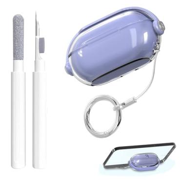 Imagem de Aircawin Capa transparente com trava segura para Beats Solo Buds, design de fone de ouvido fofo para Beats Solo Buds, capa de TPU macio à prova de choque para Beat Solo com mosquetão e caneta de