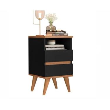 Imagem de Mesa de Cabeceira Retrô Pop com Design Compacto da cor preta