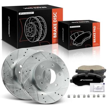 Imagem de A-Premium Rotores De Freio A Disco Dianteiros Perfurados E Ranhurados 11,80" (299,6 Mm) + Kit Pastilhas Cerâmica Compatíveis Com Modelos Selecionados Da Mercedes-Benz Dodge Freightliner - Sprinter 2