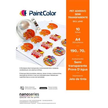 Imagem de Vinil PET Adesivo Semi Transparente Prova Dagua A4 - 10 F - nano serie